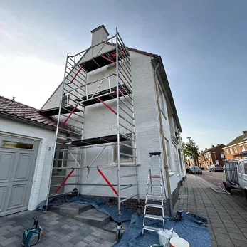 Steiger geplaatst, voorbereiding